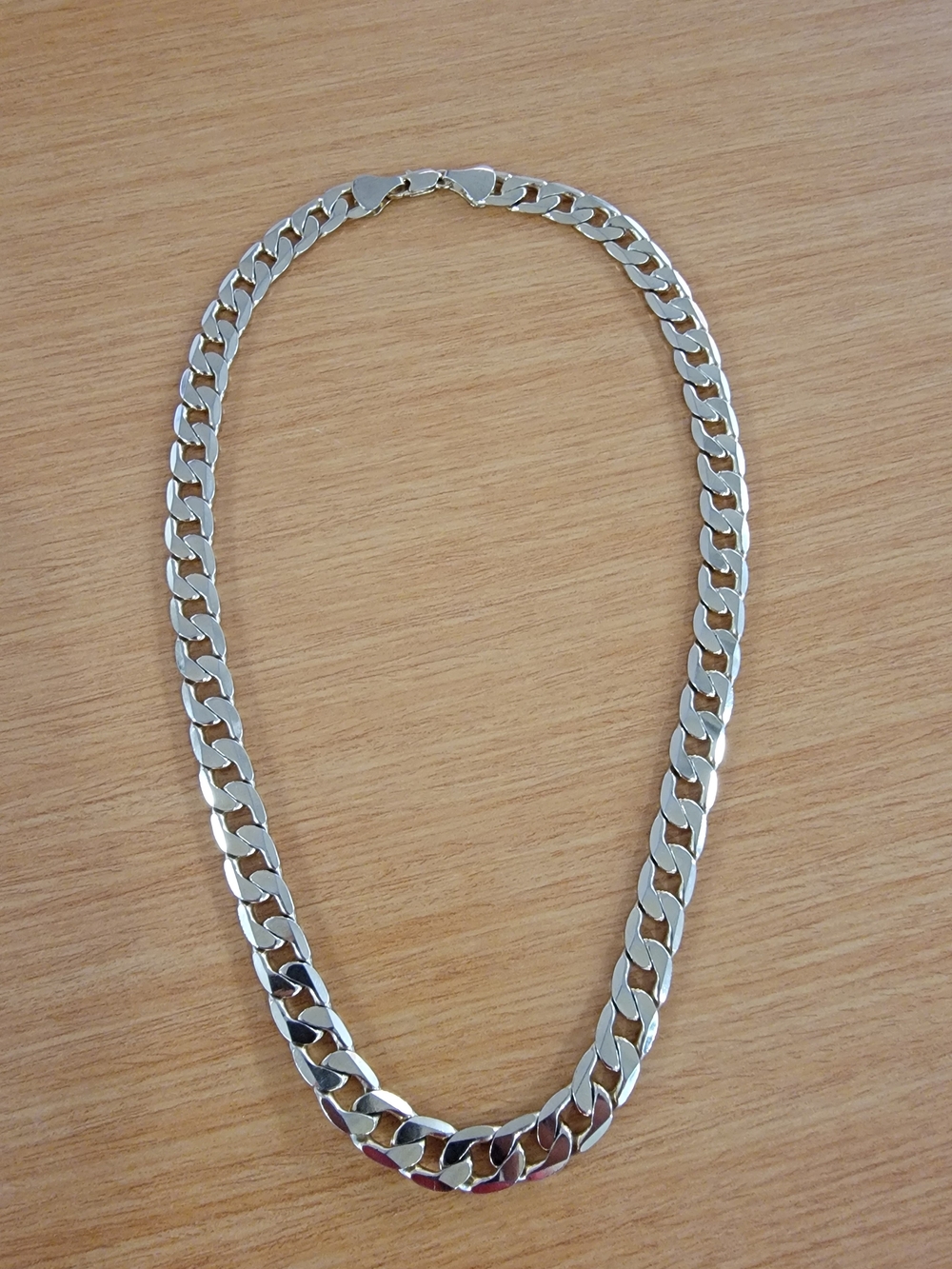 Classic Silver Cuban Link Chain Necklace